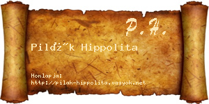 Pilák Hippolita névjegykártya